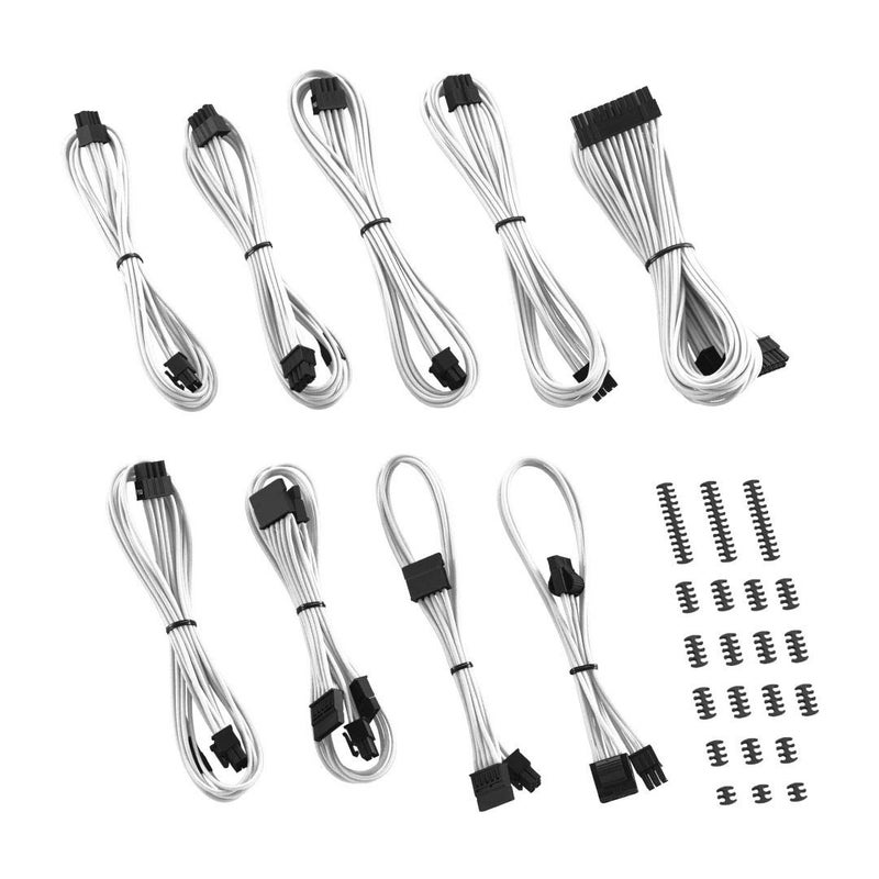 CableMod E-Series Classic ModFlex Sleeved Cable Kit for EVGA G/G+ / P/P+ / T (White) - Image 1